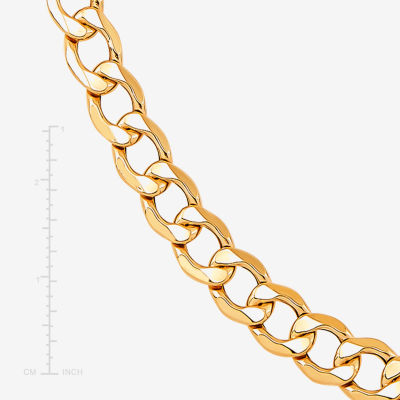 Made in Italy 14K Gold 22 Inch Semisolid Curb Chain Necklace