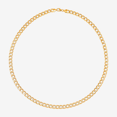 Made in Italy 14K Gold 22 Inch Semisolid Curb Chain Necklace