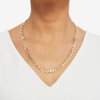 Made in Italy 14K Gold 22 Inch Semisolid Curb Chain Necklace