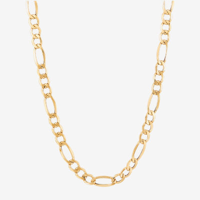 Made in Italy 14K Gold 22 Inch Semisolid Figaro Chain Necklace