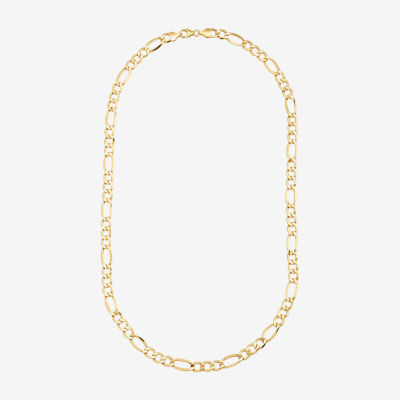 Made in Italy 14K Gold 22 Inch Semisolid Figaro Chain Necklace