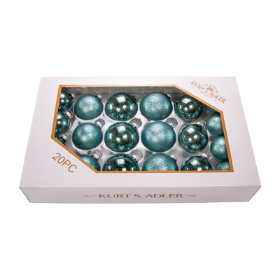 Kurt Adler Teal Ball 20-pc. Christmas Ornament