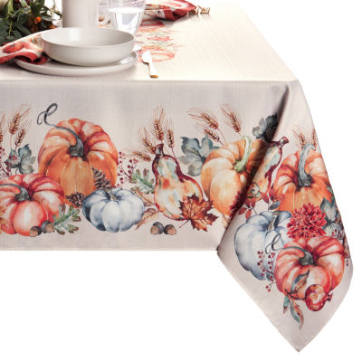 Elrene Home Fashions Botanical Harvest Pumpkin Tablecloth