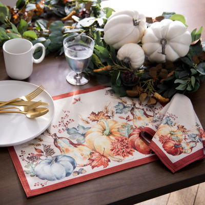 Elrene Home Fashions Botanical Harvest Pumpkin 4-pc. Napkins