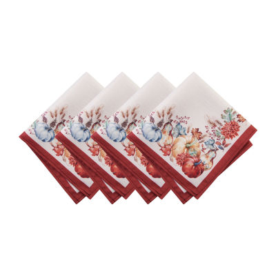 Elrene Home Fashions Botanical Harvest Pumpkin 4-pc. Napkins