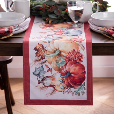 Elrene Home Fashions Botanical Harvest Pumpkin Table Runner