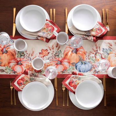 Elrene Home Fashions Botanical Harvest Pumpkin Table Runner