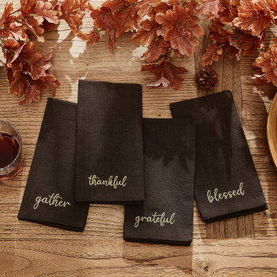 Elrene Home Fashions Harvest Sentiment 4-pc. Napkins