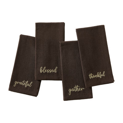 Elrene Home Fashions Harvest Sentiment 4-pc. Napkins