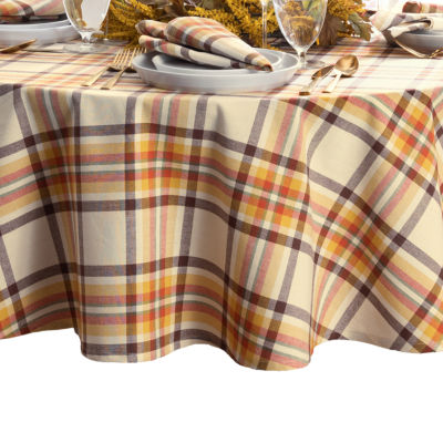 Elrene Home Fashions Harvest Russet Plaid Tablecloths