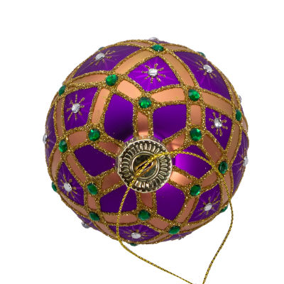 Kurt Adler 80mm Glass Purple Jewel Ball 6-pc. Christmas Ornament