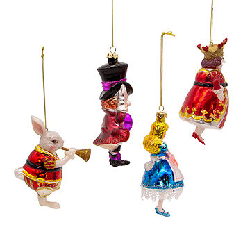 Alice in Wonderland ornaments 5 Piece Christmas Ornament Set