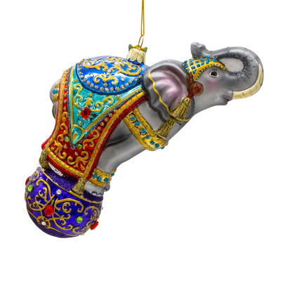 Kurt Adler 7-Inch Bellissimo Glass Elephant Christmas Ornament