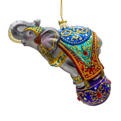 Kurt Adler 7-Inch Bellissimo Glass Elephant Christmas Ornament