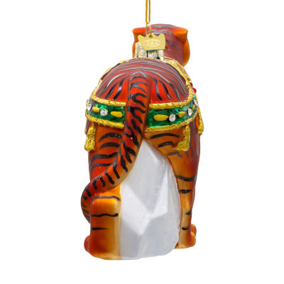 Kurt Adler 6.5-Inch Bellissimo Glass Tiger Christmas Ornament