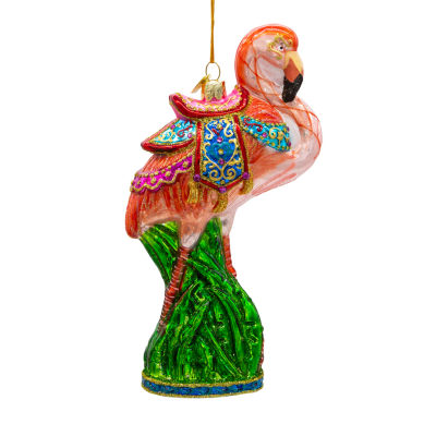 Kurt Adler 7-Inch Bellissimo Glass Flamingo Christmas Ornament