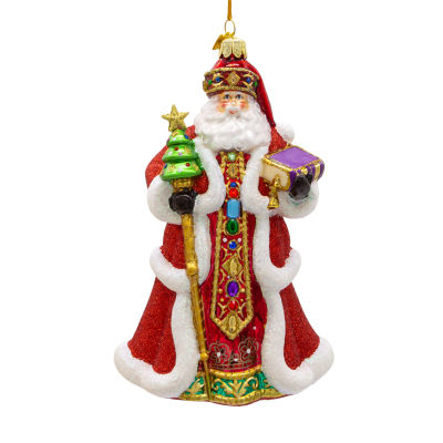 Kurt Adler 7-Inch Bellissimo Glass Red Santa Christmas Ornament