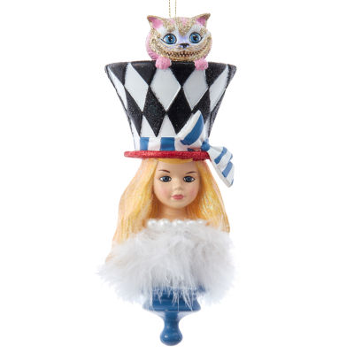 Kurt Adler 6.88-Inch Resin Hollywood Hats Alice Alice in Wonderland Christmas Ornament