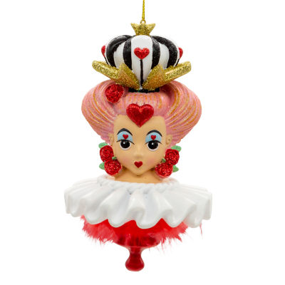 Kurt Adler 6.25-Inch Hollywood Hats Queen Of Hearts Alice in Wonderland Christmas Ornament
