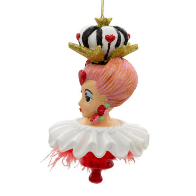 Kurt Adler 6.25-Inch Hollywood Hats Queen Of Hearts Alice in Wonderland Christmas Ornament