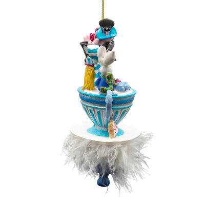 Kurt Adler 6.25-Inch Hollywood Hats Teaparty Alice in Wonderland Christmas Ornament