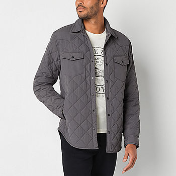 Frye and Co. Mens Lightweight Quilted Shirt Jacket | Gray | Regular X-Large | Coats + Jackets Quilted Jackets