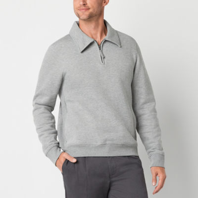 St. John's Bay Fleece Mens Long Sleeve Quarter-Zip Pullover