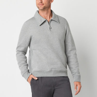 St. John s Bay Fleece Mens Long Sleeve Quarter Zip Pullover