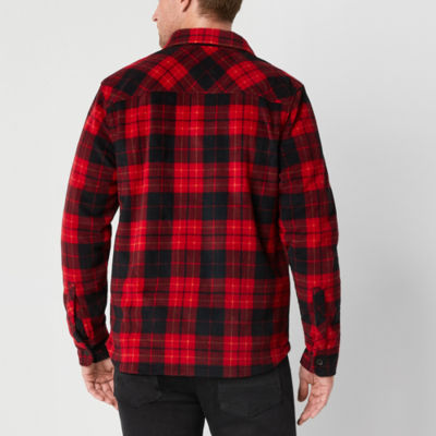 St. John's Bay Tartan Mens Fleece Lightweight Shirt Jacket