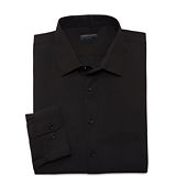 Stafford Mens Short Sleeve Travel Easy-Care Broadcloth Stretch Big and Tall  Dress Shirt, Color: Black - JCPenney