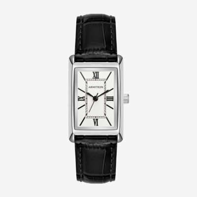 Armitron Womens Black Leather Strap Watch 75/5959svsvbk