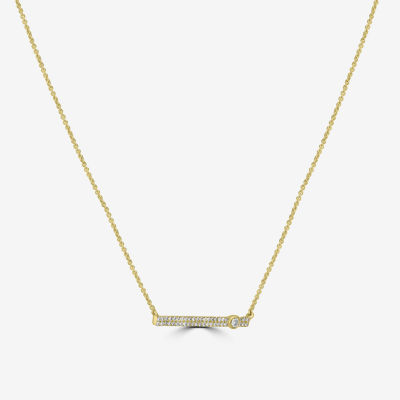 Womens / CT. T.W. Natural White Diamond 14K Gold Bar Pendant Necklace