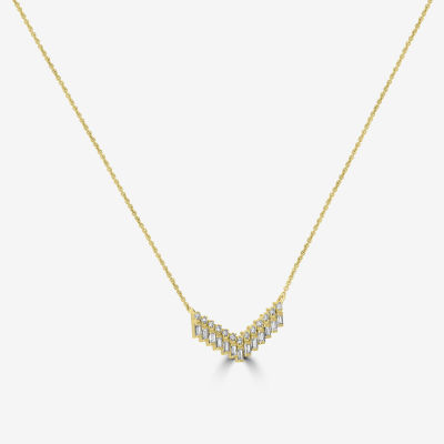 V-Shaped Womens / CT. T.W. Natural White Diamond 14K Gold Chevron Necklaces