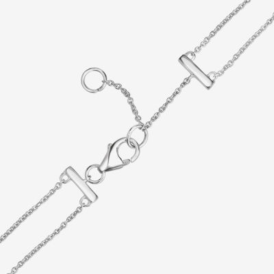 "Life Is Beautiful" Womens 14K White Gold 7 Inch Solid Rolo Chain Bracelet