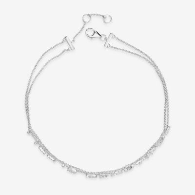 "Life Is Beautiful" Womens 14K White Gold 7 Inch Solid Rolo Chain Bracelet