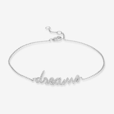 Dreams" 1/5 CT.T.W. Natural Diamond 14K White Gold 7 Inch Solid Rolo Chain Bracelet"