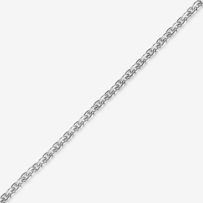 Dreams" 1/5 CT.T.W. Natural Diamond 14K White Gold 7 Inch Solid Rolo Chain Bracelet"