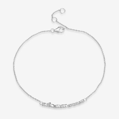 Dreams" 1/5 CT.T.W. Natural Diamond 14K White Gold 7 Inch Solid Rolo Chain Bracelet"