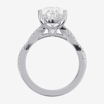 (G-H / Vs2-Si1) Womens 4 1/3 Ct. T.W. Lab Grown White Diamond 14K Gold Side Stone Engagement Ring