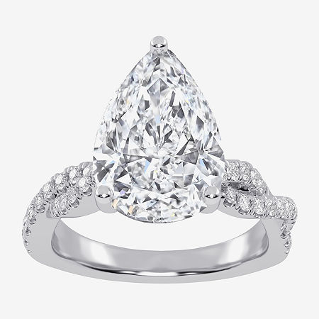 (G-H / Vs2-Si1) Womens 4 1/3 Ct. T.W. Lab Grown White Diamond 14K Gold Side Stone Engagement Ring, 5, White
