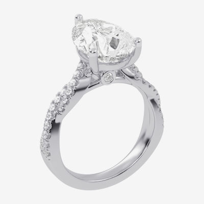 (G-H / Vs2-Si1) Womens 4 1/3 Ct. T.W. Lab Grown White Diamond 14K Gold Side Stone Engagement Ring