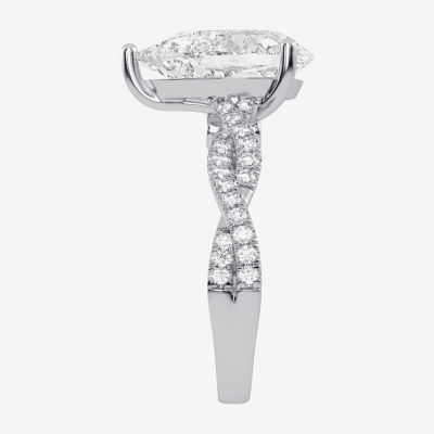 (G-H / Vs2-Si1) Womens 4 1/3 Ct. T.W. Lab Grown White Diamond 14K Gold Side Stone Engagement Ring