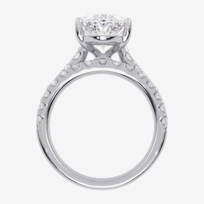 (G-H / Vs2-Si1) Womens 5 CT. T.W. Lab Grown White Diamond 14K White Gold Side Stone Bridal Set