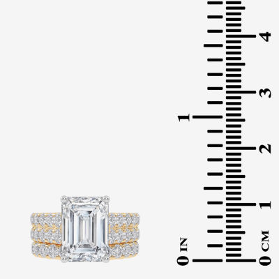 (G-H / Vs2-Si1) Womens 6 CT. T.W. Lab Grown White Diamond 14K White Gold Side Stone Bridal Set