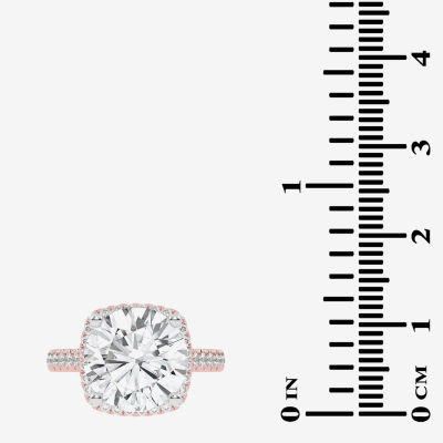 (G-H / Vs2-Si1) Womens 4 1/2 CT. T.W. Lab Grown White Diamond 14K White Gold Side Stone Halo Engagement Ring