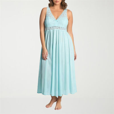Exquisite Form Womens V Neck Sleeveless Plus Nightgown