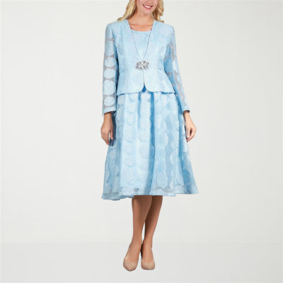 Giovanna Signature Womens Embellished Floral Midi Jacket Dress