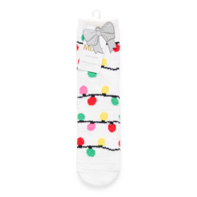 Mixit Holiday Cozy Womens 1 Pair Crew Socks