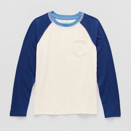 Thereabouts Little & Big Kid Boys Crew Neck Long Sleeve T-Shirt, X-large (18-20), Beige