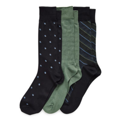 Stafford Microfiber Mens 3 Pair Crew Socks